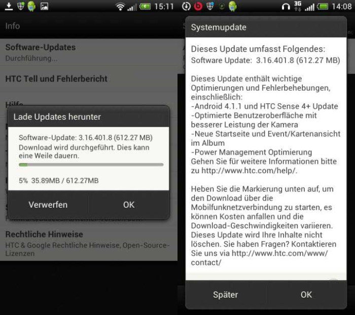 HTC One S Android 4.1 update