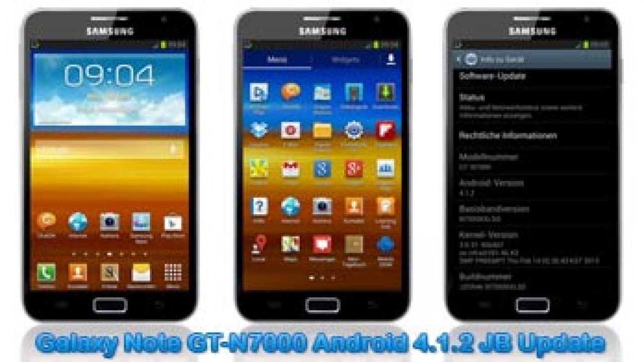 Update Samsung Galaxy Note Gt N7000 To Android 412 Jelly Bean