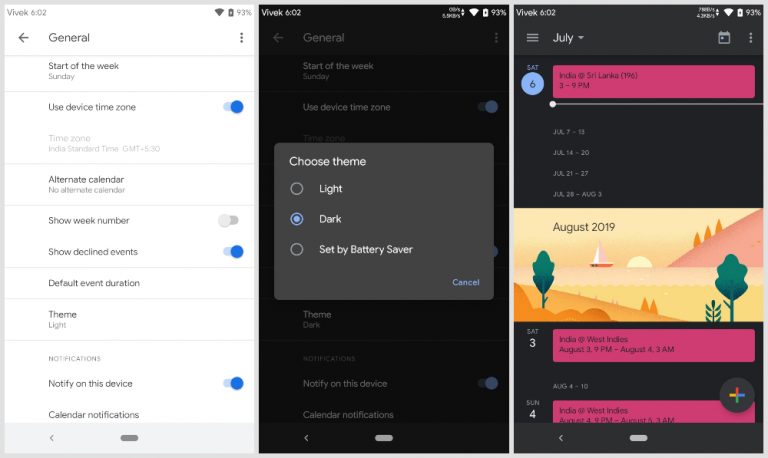 How to Enable Dark Mode in Google Calendar - DroidViews