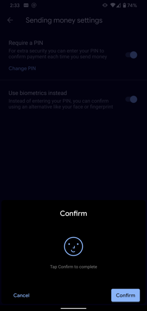 can you use face id for google pay