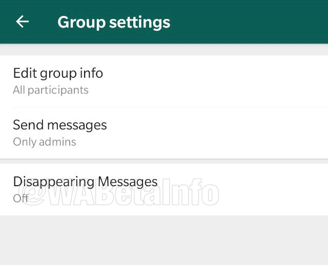 disappearing messages option