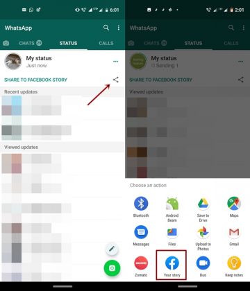 How to Directly Share WhatsApp Status to Facebook - DroidViews