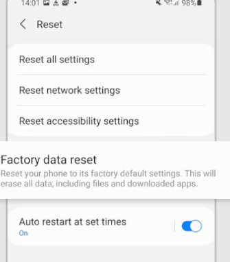Factory reset your device
